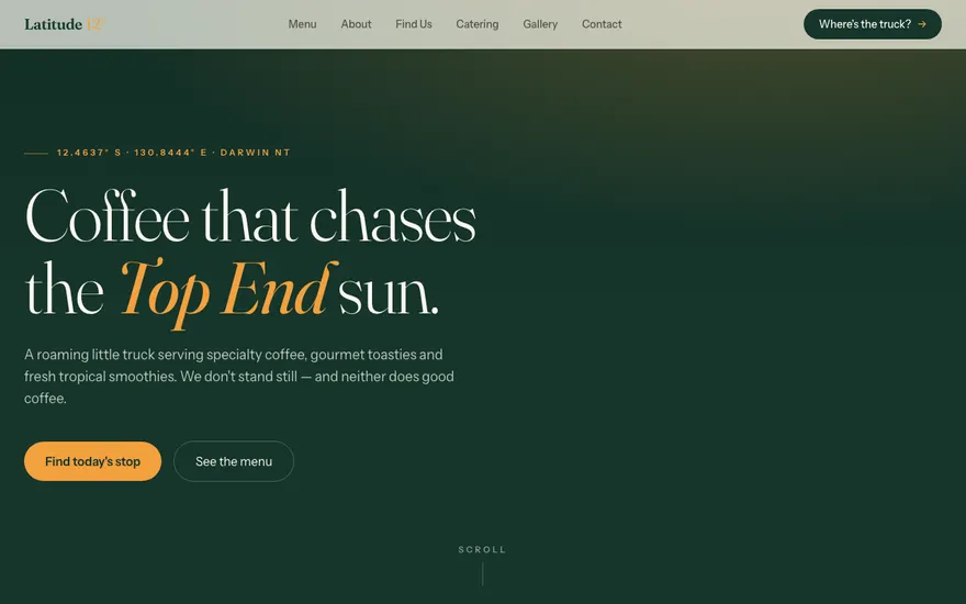 Latitude 12° custom website demo preview